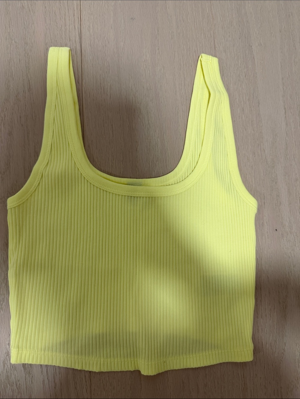 Old Navy Neon Yellow Ribbed Crop Tank